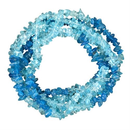 NATURAL NEON AND SKY APATITE DUAL COLOR 36 INCHES NUGGETS NECKLACE #VBJ010037